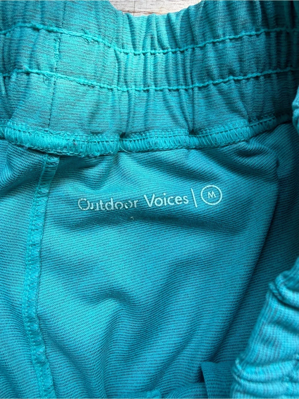 Outdoor Voices Turquoise Drawstring Athletic Shorts